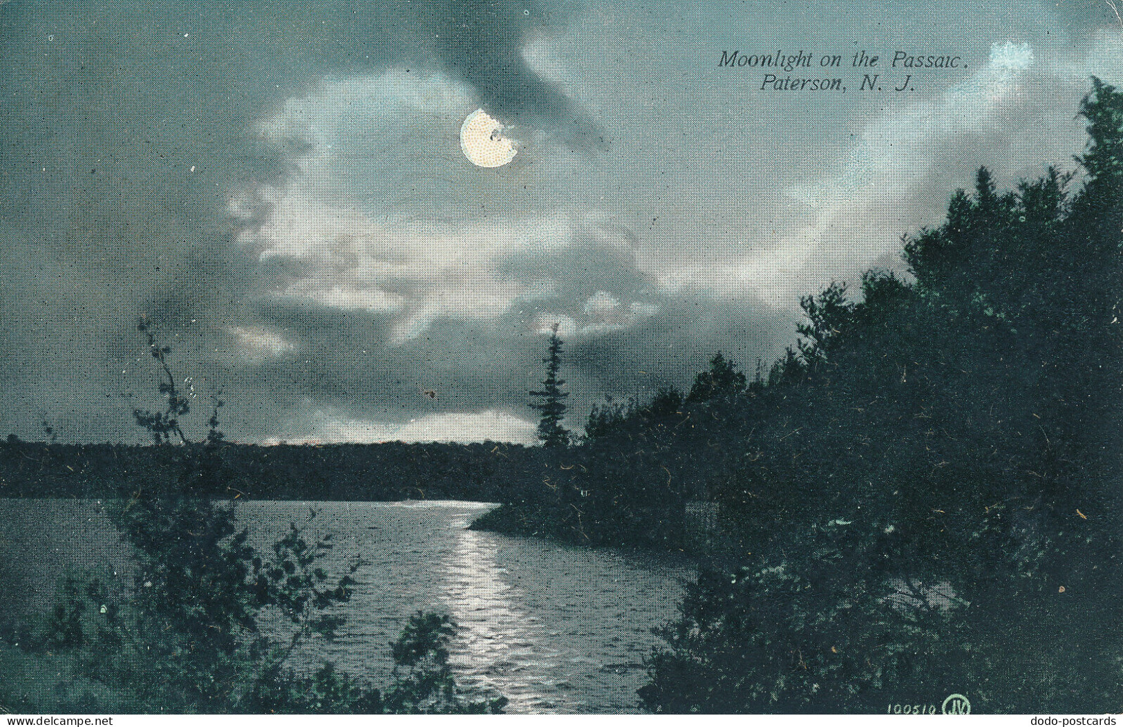 PC43680 Moonlight on the Passaic. Paterson. N. J. 1906