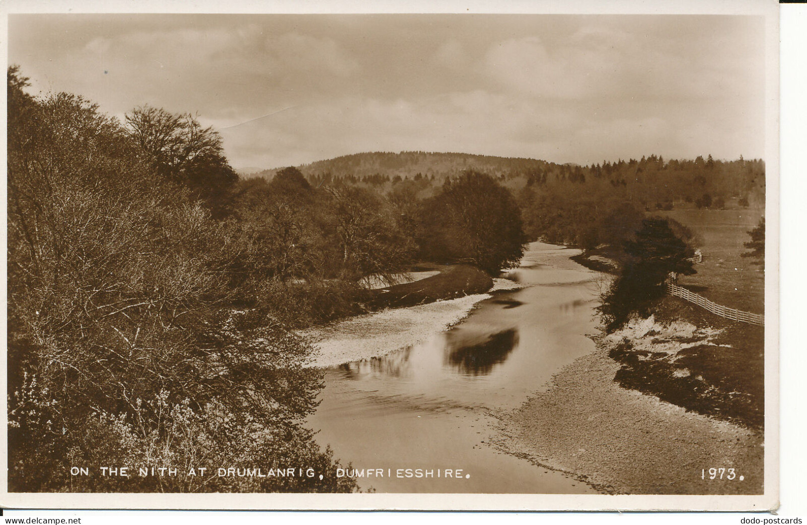 PC45216 On the Nith at Drumlanrig. Dumfriesshire. Valentine. No 1973. RP