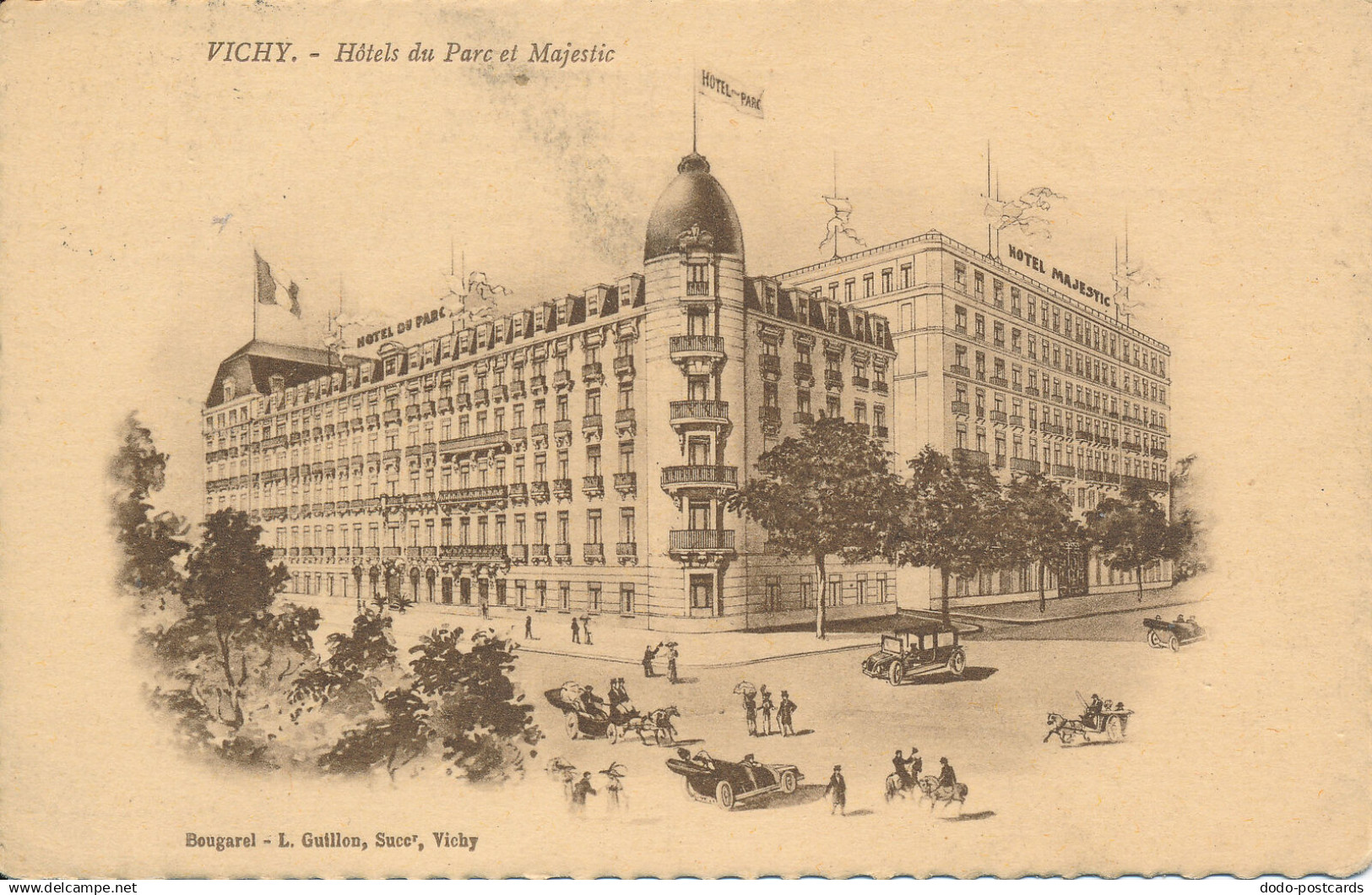 PC54059 Vichy. Hotel du Par et Majestic. L. Guillon. 1923