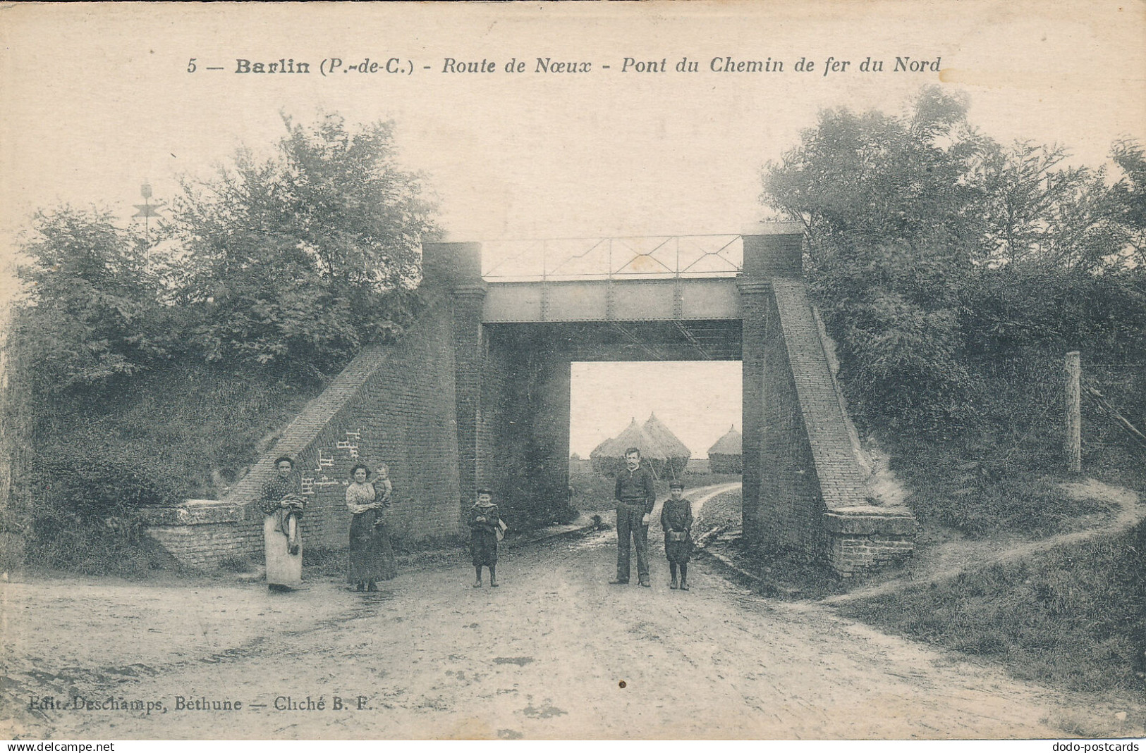 PC54314 Barlin. Route de Noeux. Pont du Chemin de Fer du Nord. Bethune. No 5. B.