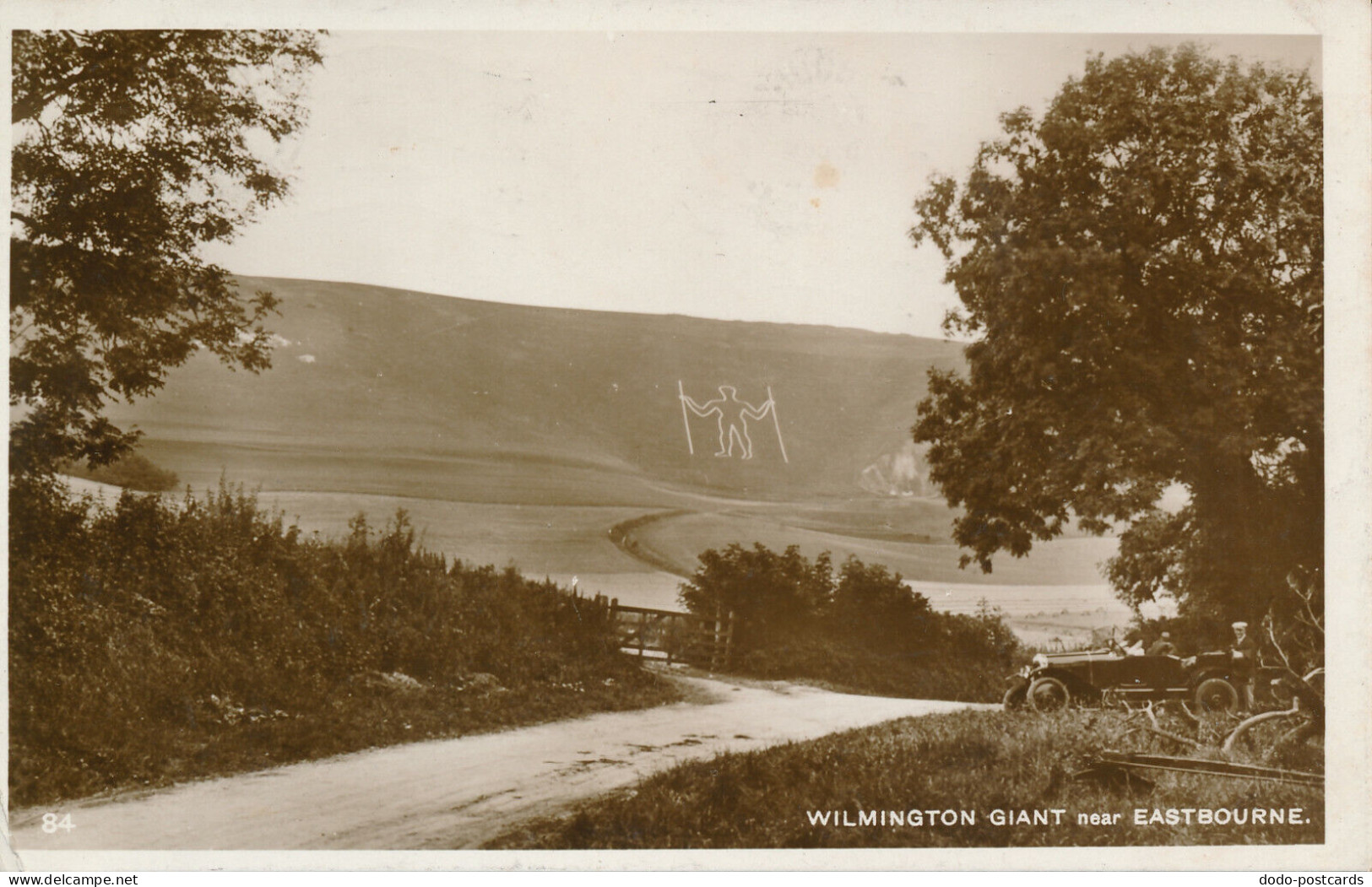 PC63550 Wilmington Giant near Eastbourne. RP. 1929