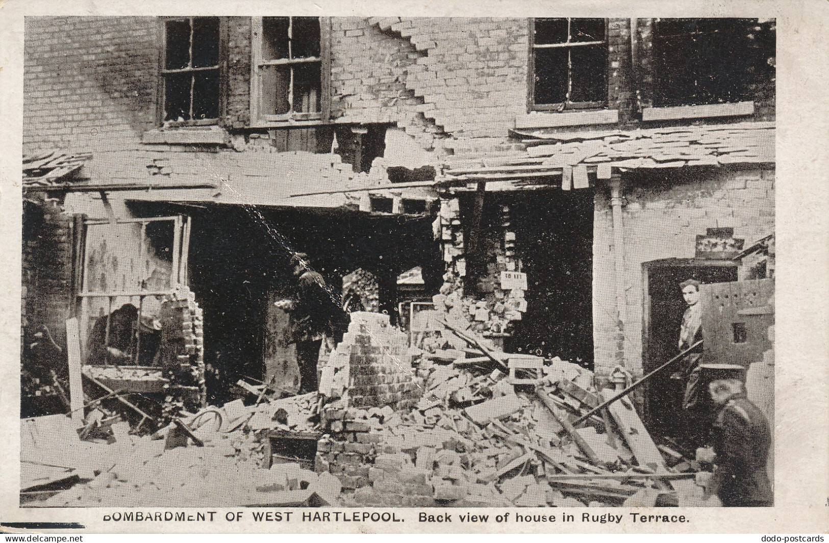 PC76512 Bombardment of West Hartlepool. Back View of House in Rugby Terrace