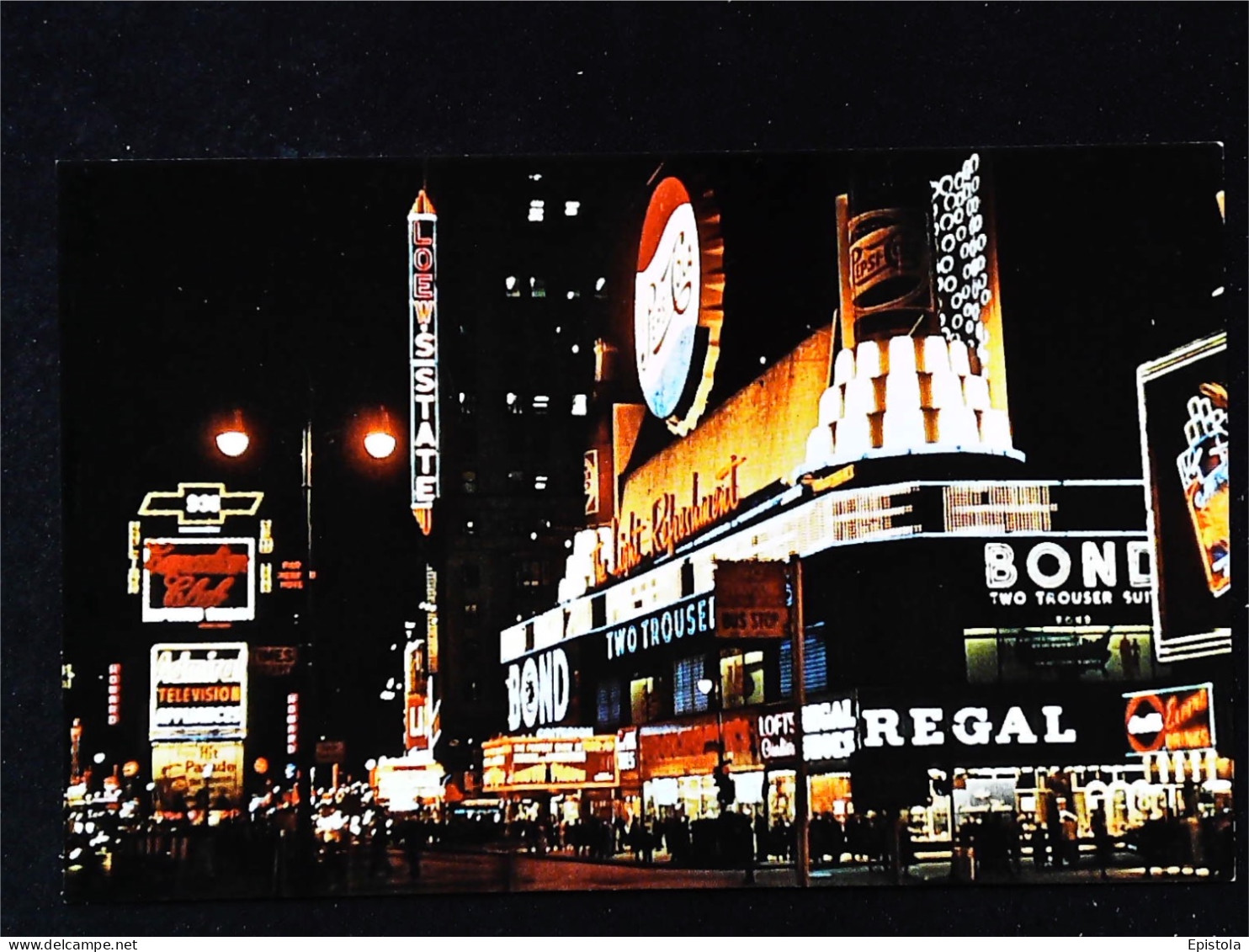 ►  Pepsi cola TIME SQUARE   Vintage Card 1960s   - NEW YORK CITY