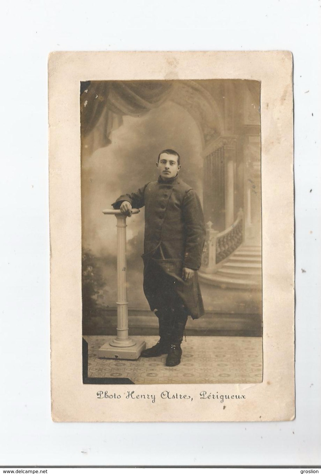 PERIGUEUX (DORDOGNE) CARTE AVEC PHOTO D'UN SOLDAT DU 50 EME DE LIGNE EN 1916