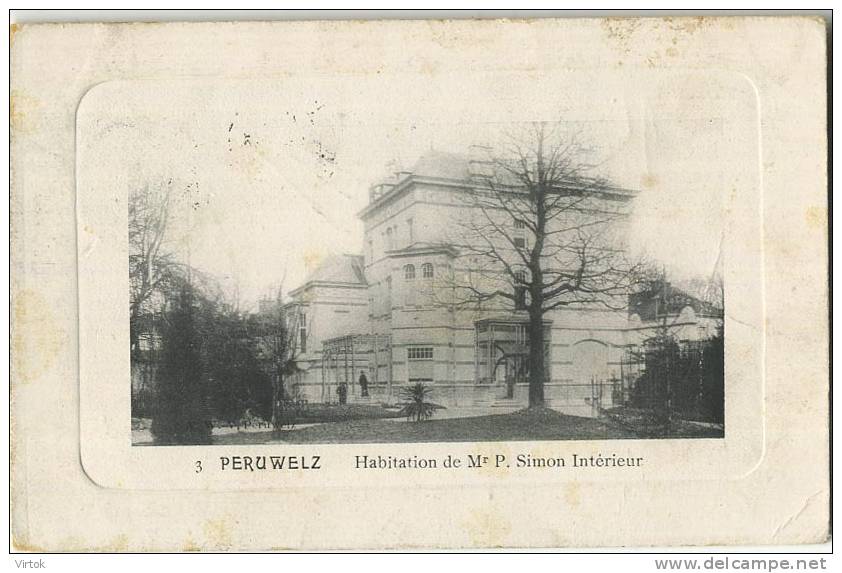 Peruwelz :  Habitation de Mr. P Simon intérieur ( ecrit 1912 avec timbre )