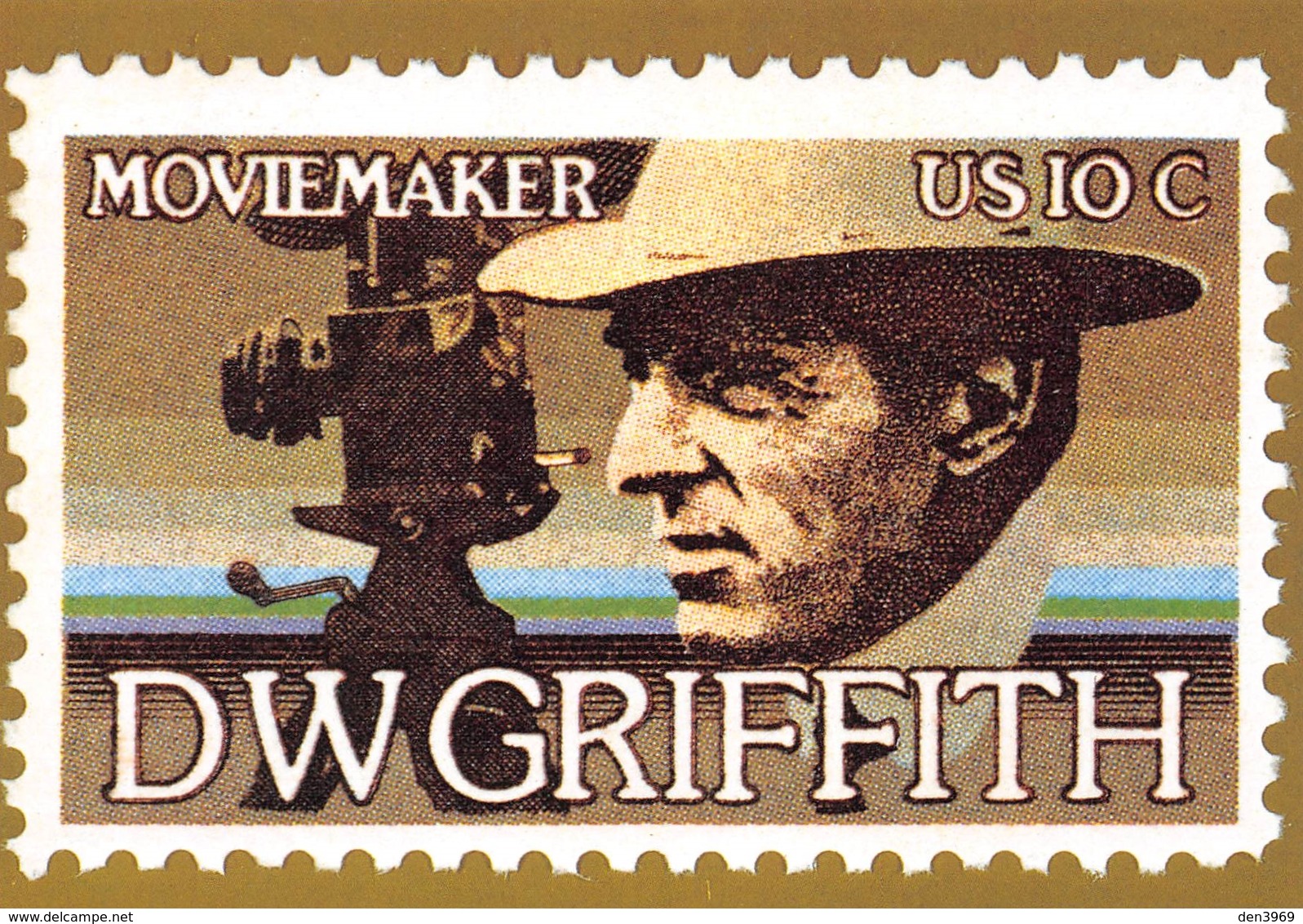 Philatélie - Reproduction de Timbre - US Moviemaker DW Griffith - Réalisateur - Caméra