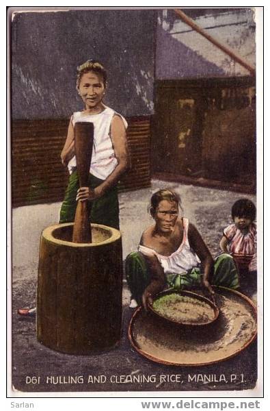 PHILIPPINES , Hulling and cleaning rice , Manille