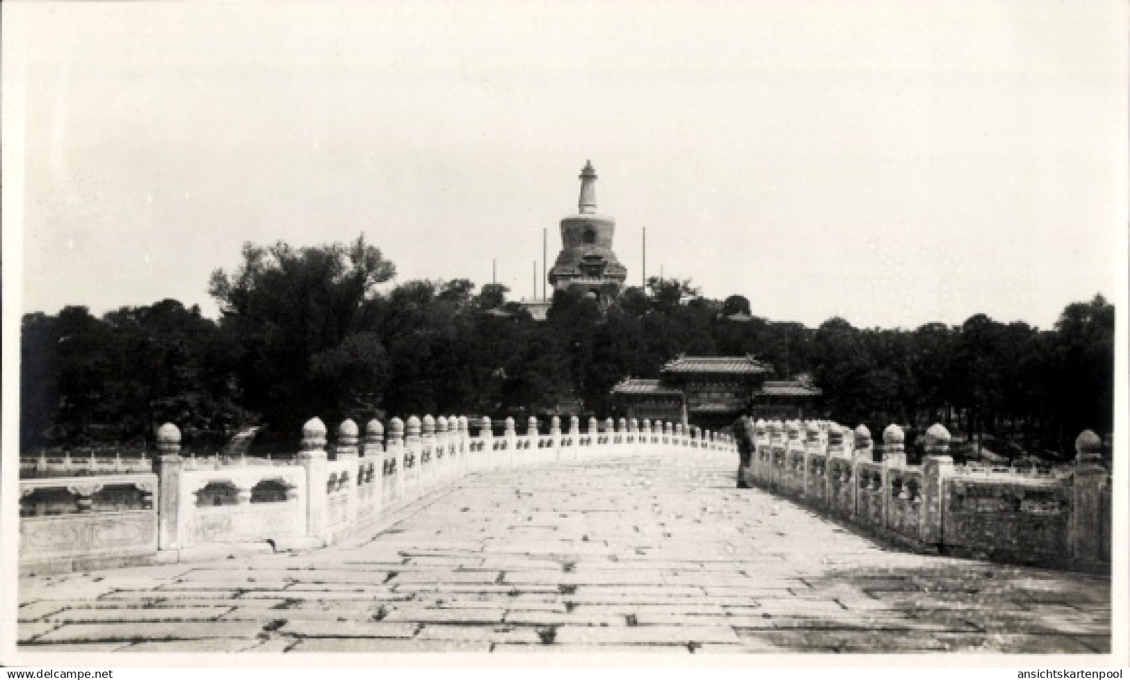 Photo Peking Peking China, Winterpalast, Brücke, Dagoba