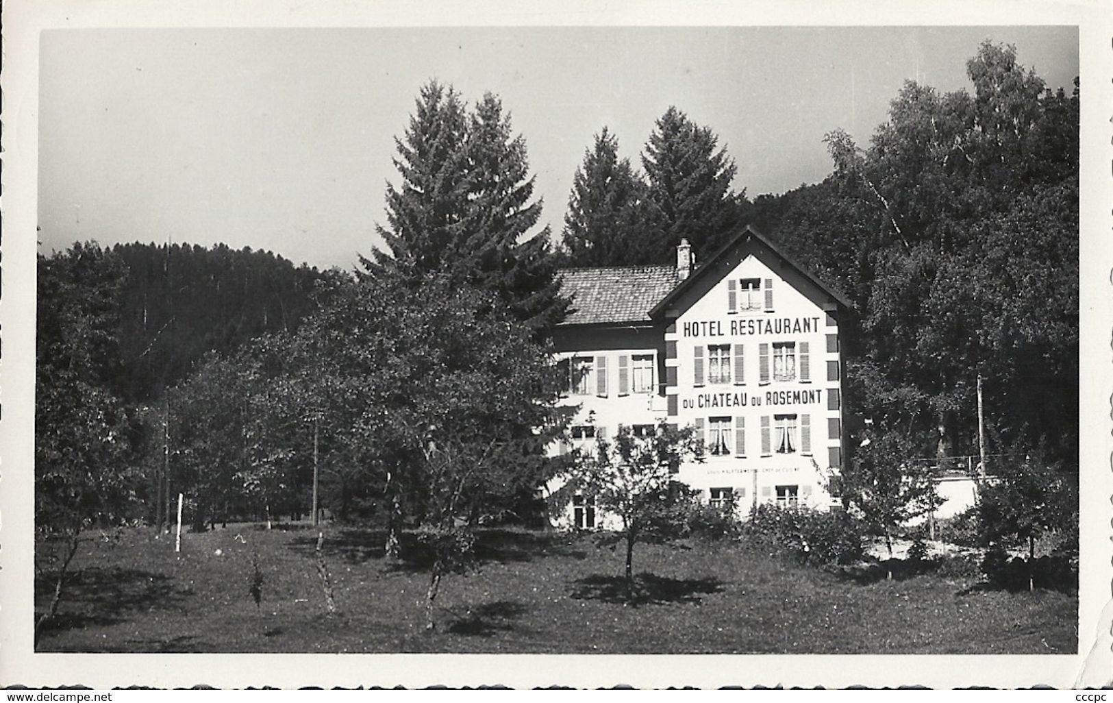 Photographie utilisée comme carte postale Giromagny - Hôtel Restaurant du Chateau de Rosemont