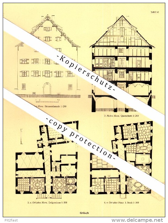 Photographien / Ansichten , 1925 , Grüsch , Schiers , Prospekt , Architektur , Fotos !!!