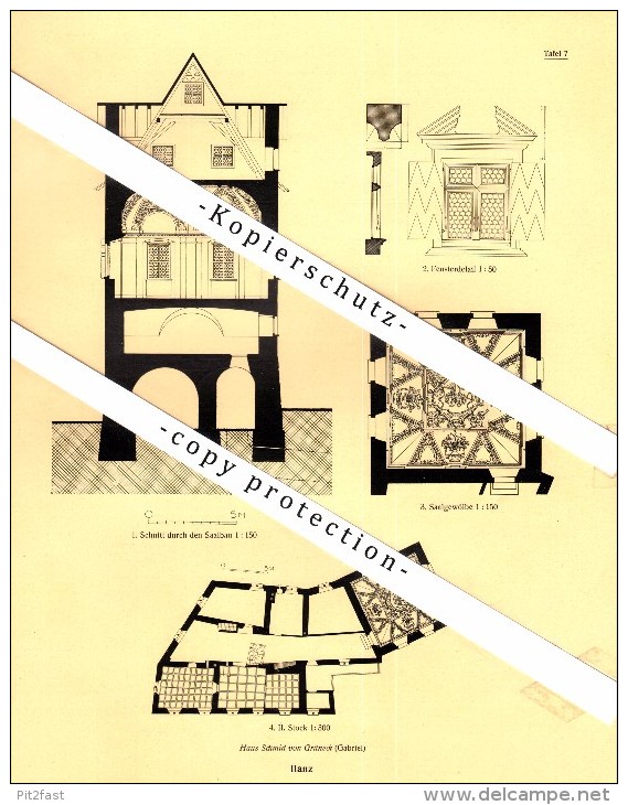 Photographien / Ansichten , 1925 , Ilanz / Glion , Haus Schmid von Grüneck , Prospekt , Architektur , Fotos !!!