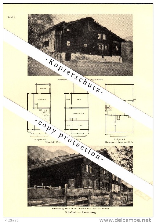 Photographien / Ansichten , 1937 , Wolfenschiessen und Schwändi - Ramersberg , Sarnen  Prospekt , Fotos , Architektur !!