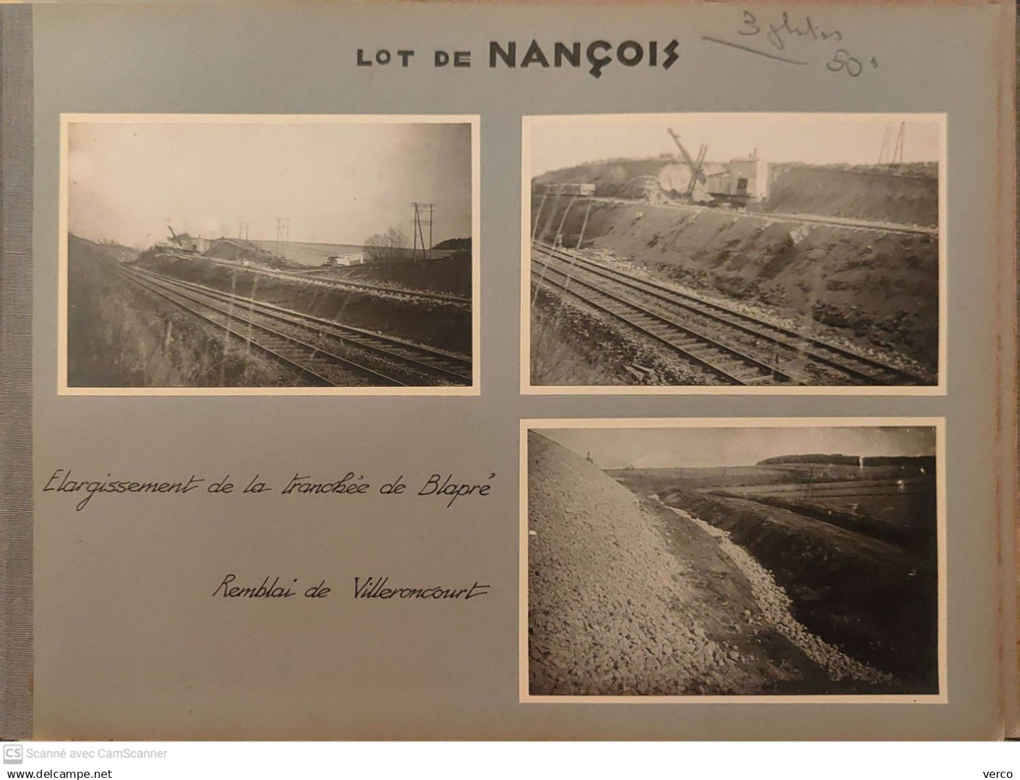 PHOTOS Anciennes  de NANCOIS -  3 Photos Originales 9x13 cm, Elargissement de la tranchée de Blapre