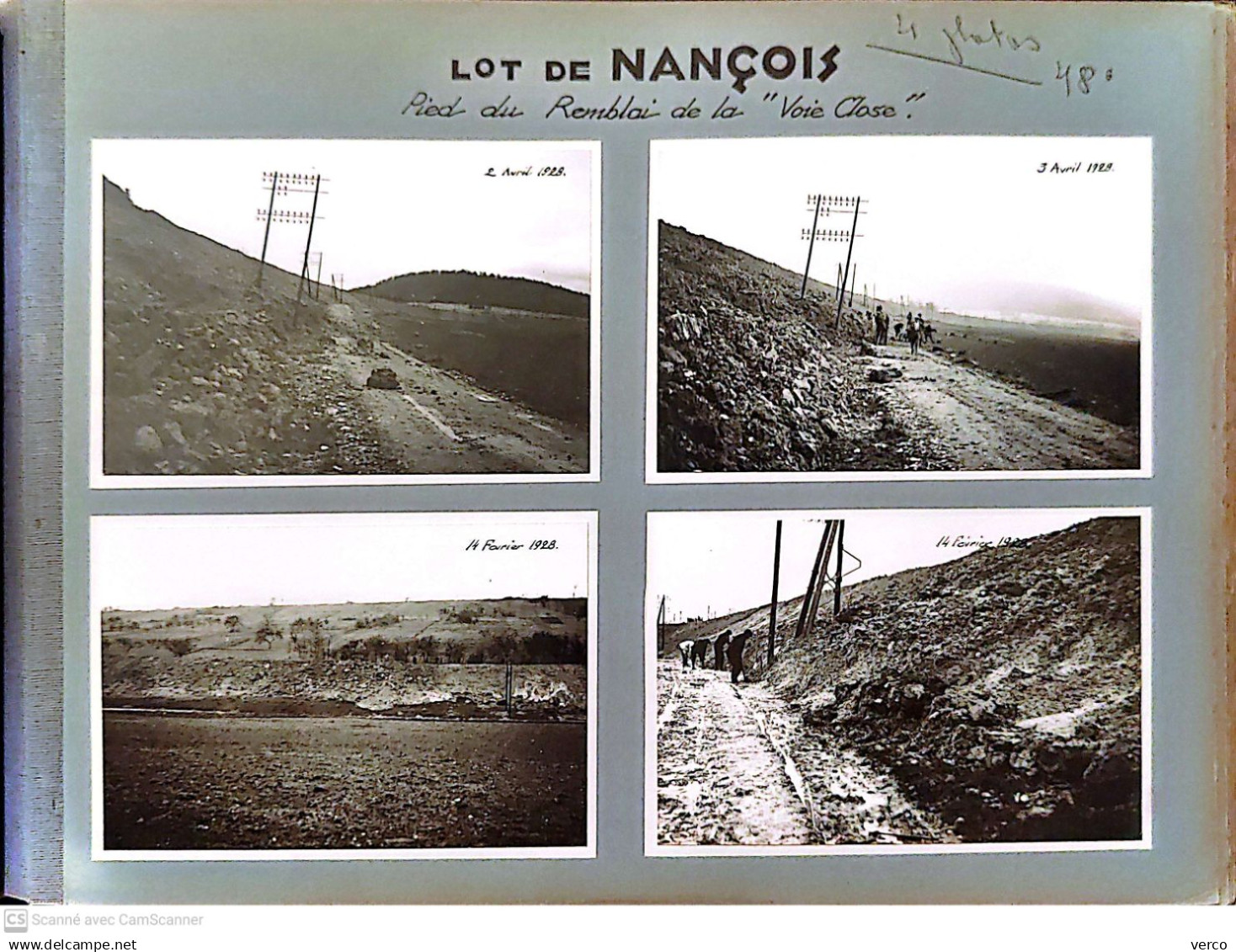 PHOTOS Anciennes  de NANCOIS - 4 Photos Originales 9x13 cm, Pied de Remblai de la "Voie Close"