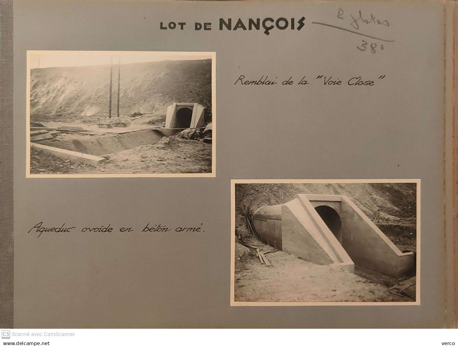 PHOTOS Anciennes  de NANCOIS -  Photos Originales 9x13 cm, Remblai de la "Voie Close" & Aqueduc Ovoide