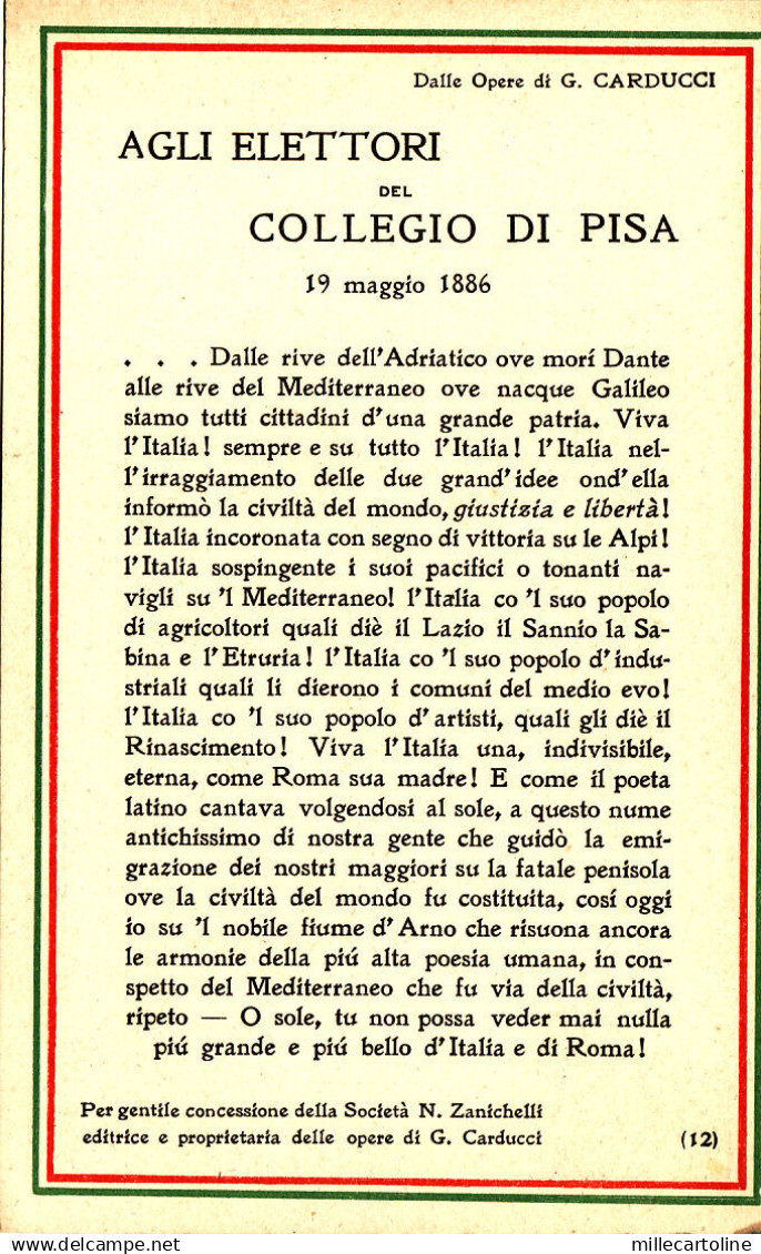 #PISA: AGLI ELETTORI DEL COLLEGIO DI PISA 1886- a cura UNIONE GEN. INSEGNANTI...