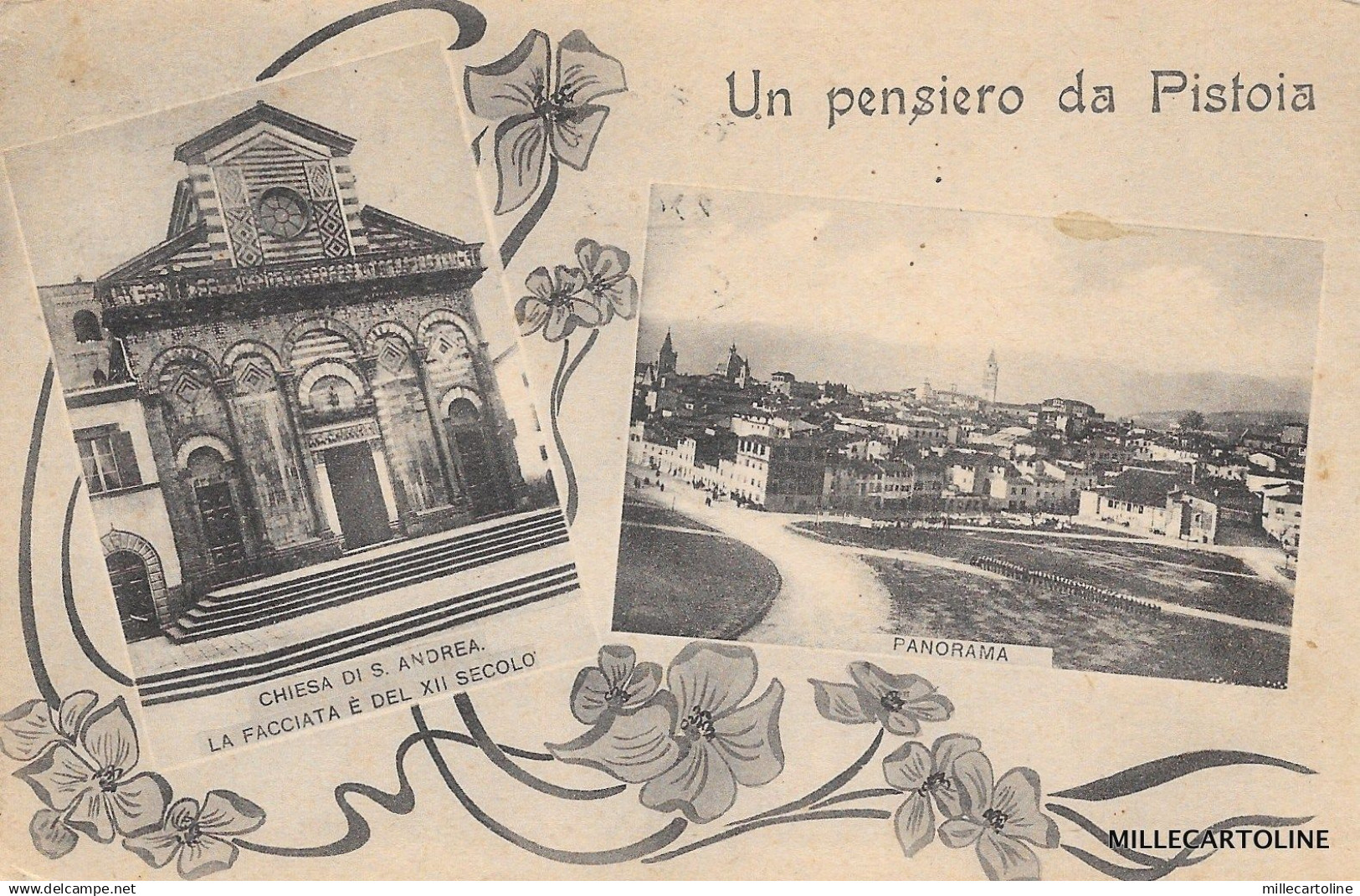 PISTOIA - Un pensiero da Pistoia - Chiesa di S. Andrea e panorama