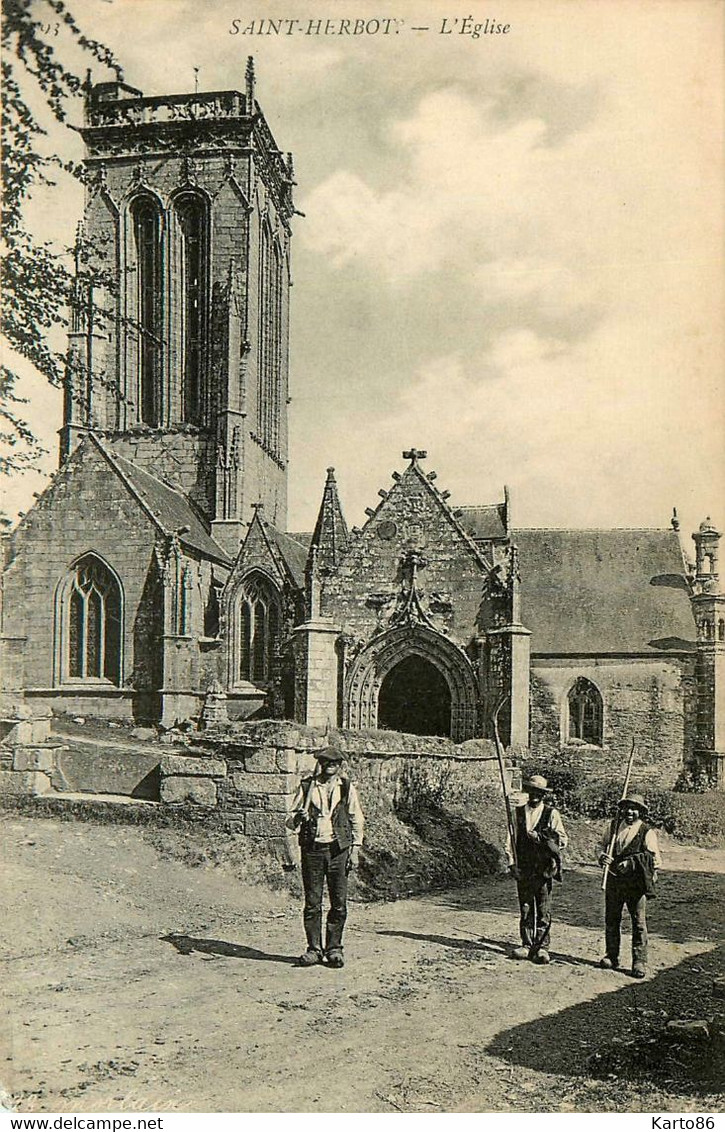 plonévez du faou * st herbot * la place de l'église * villageois