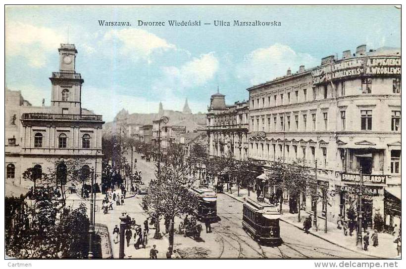 POLOGNE POLAND  POLSKA  WARSZAWA VARSOVIE UTICA MARSZALKOWSKA TRAMWAY