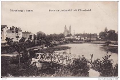 LÖWENBERG (Polen-Polska-Poland-Schlesien) Partie am Jordanteich mit Villenviertel-VOIR 2 SCANS -