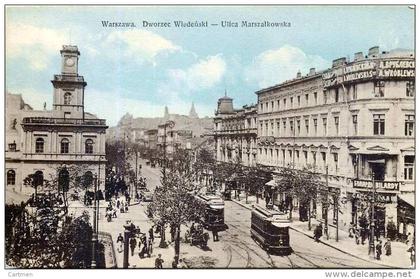 POLOGNE POLAND  POLSKA  WARSZAWA VARSOVIE UTICA MARSZALKOWSKA TRAMWAY