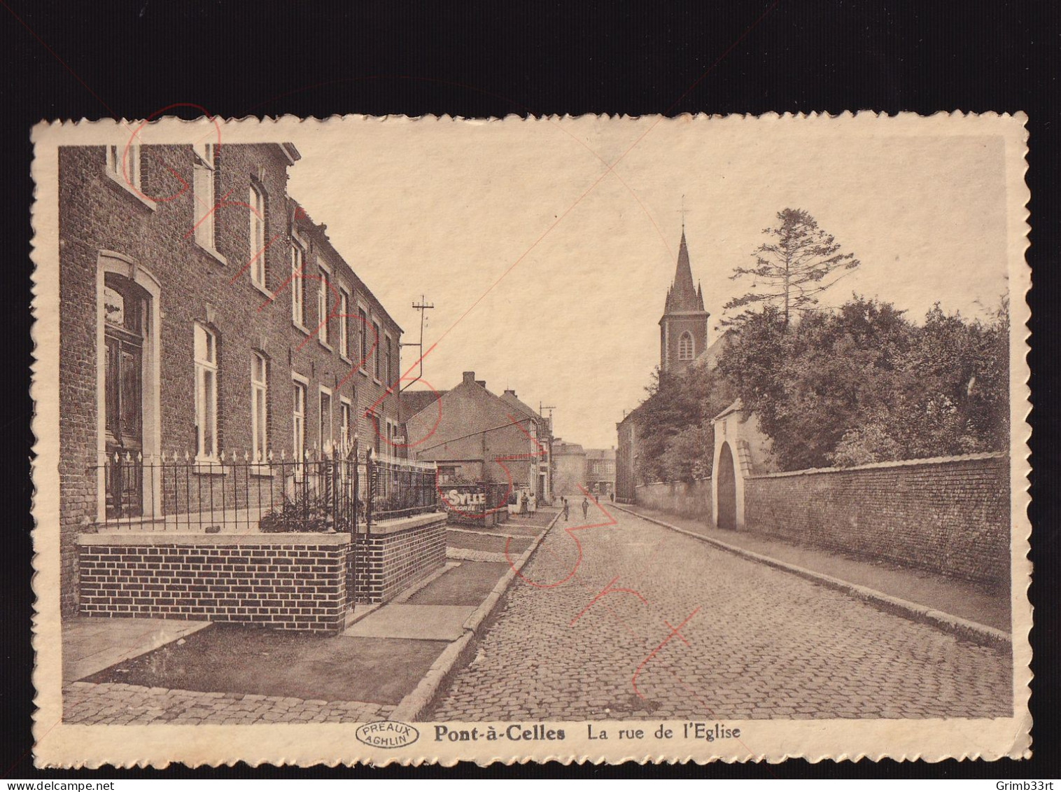 Pont-à-Celles - La rue de l'Eglise - postkaart