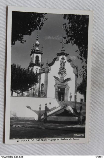 Cpsm 1960, Viana do Castelo, igreja da senhora da agonia, Portugal