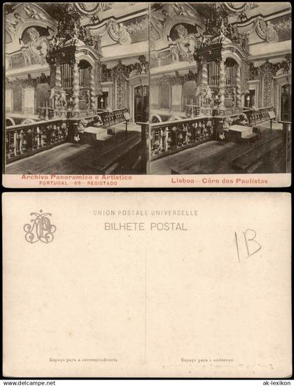 Lissabon Lisboa Archivo Panoramico e Artistico Lisboa  Paulistas Stereo AK 1910