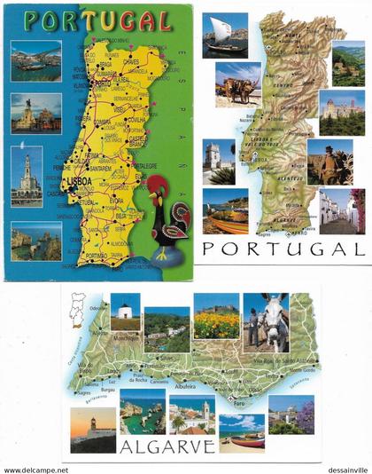 PORTUGAL - 3 Cartes Géographiques