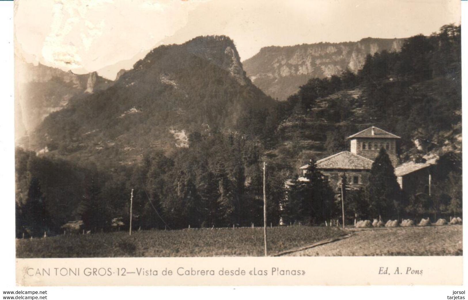 POSTAL  CANTONIGROS  - BARCELONA  - VISTA DE CABRERA DESDE LAS PLANAS  (FOTO A.PONS)