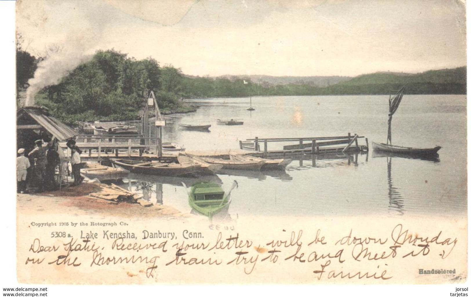 POSTAL   DANBURY - CONNECTICUT  -EE.UU.  -LAGO KENOSHA  ( LAC KENOSHA  - LAKE KENOSHA )