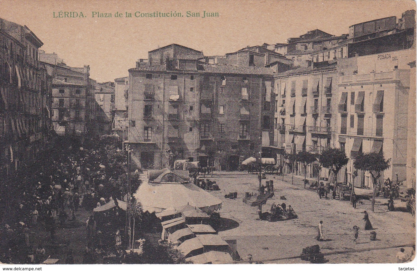 POSTAL DE LERIDA DE LA PLAZA DE LA CONSTITUCION - SAN JUAN (LIBRERIA ROSA VALLS) (LLEIDA)