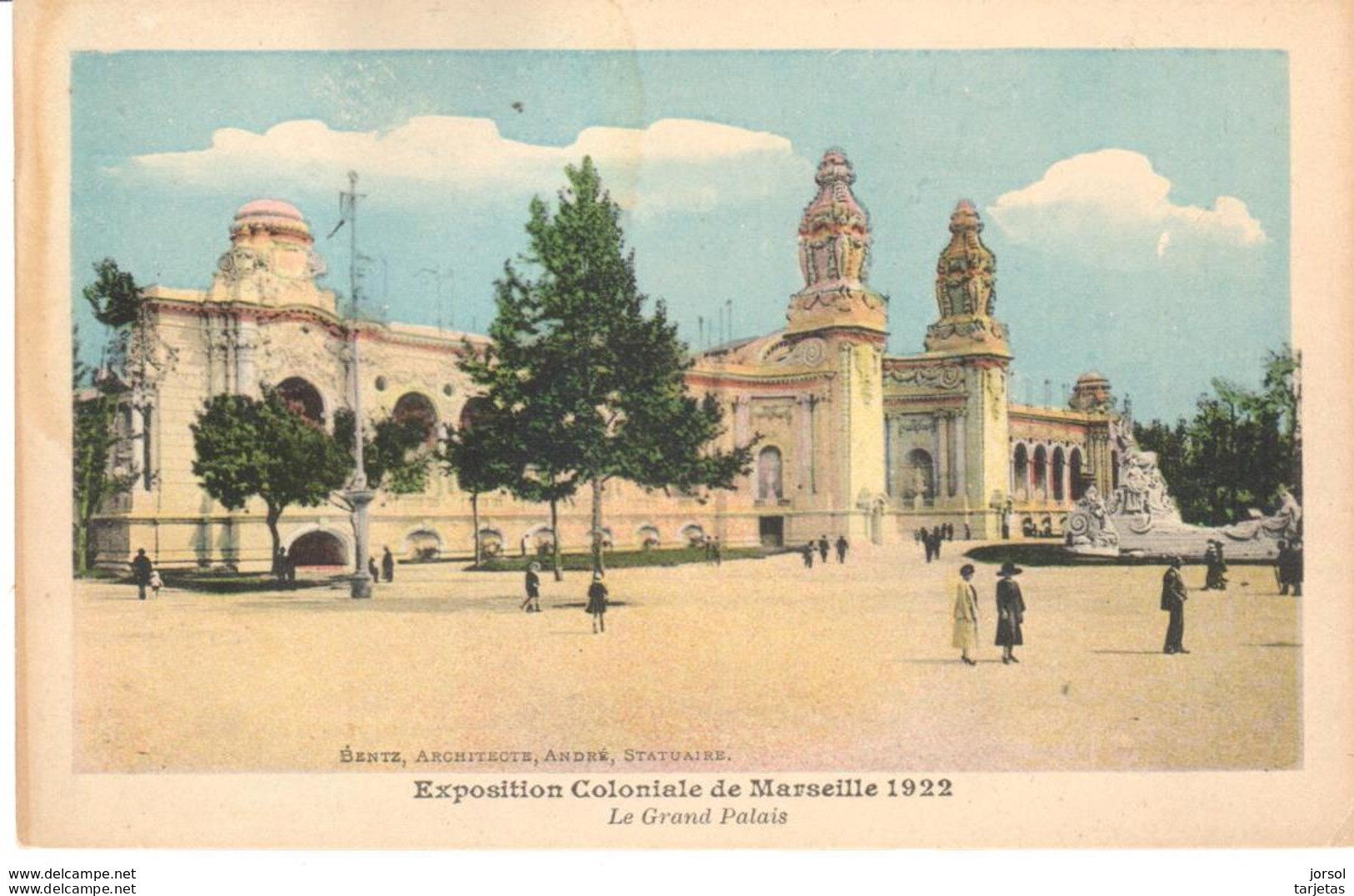 POSTAL    MARSEILLE  -FRANCE  -EXPOSITION COLONIALE DE MARSEILLE 1922 -LE GRAND PALAIS