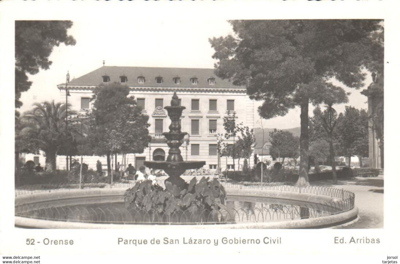 POSTAL   ORENSE  -GALICIA  - PARQUE DE SAN LAZARO Y GOBIERNO CIVIL (ED.ARRIBAS)