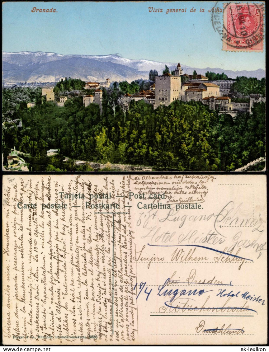 Postales Granada Granada Vista General 1910  gel. Briefmarke