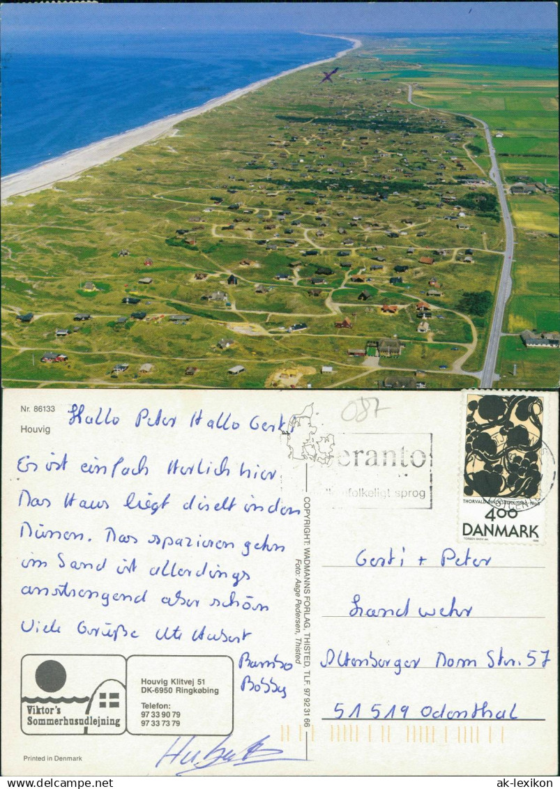 Postcard .Dänemark - Houvig Dänemark (Danmark, Luftaufnahme) 1980