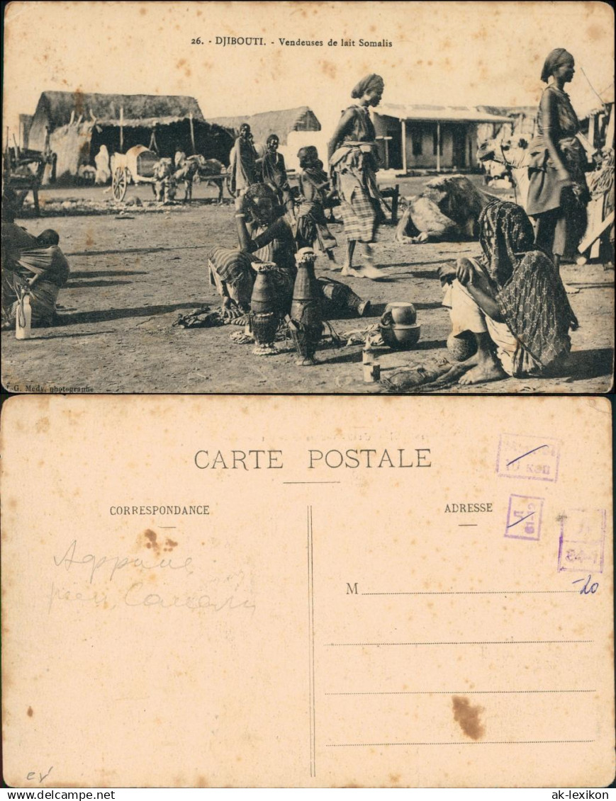 Postcard Dschibuti Djibouti Dorfpartie - Frauen 1913