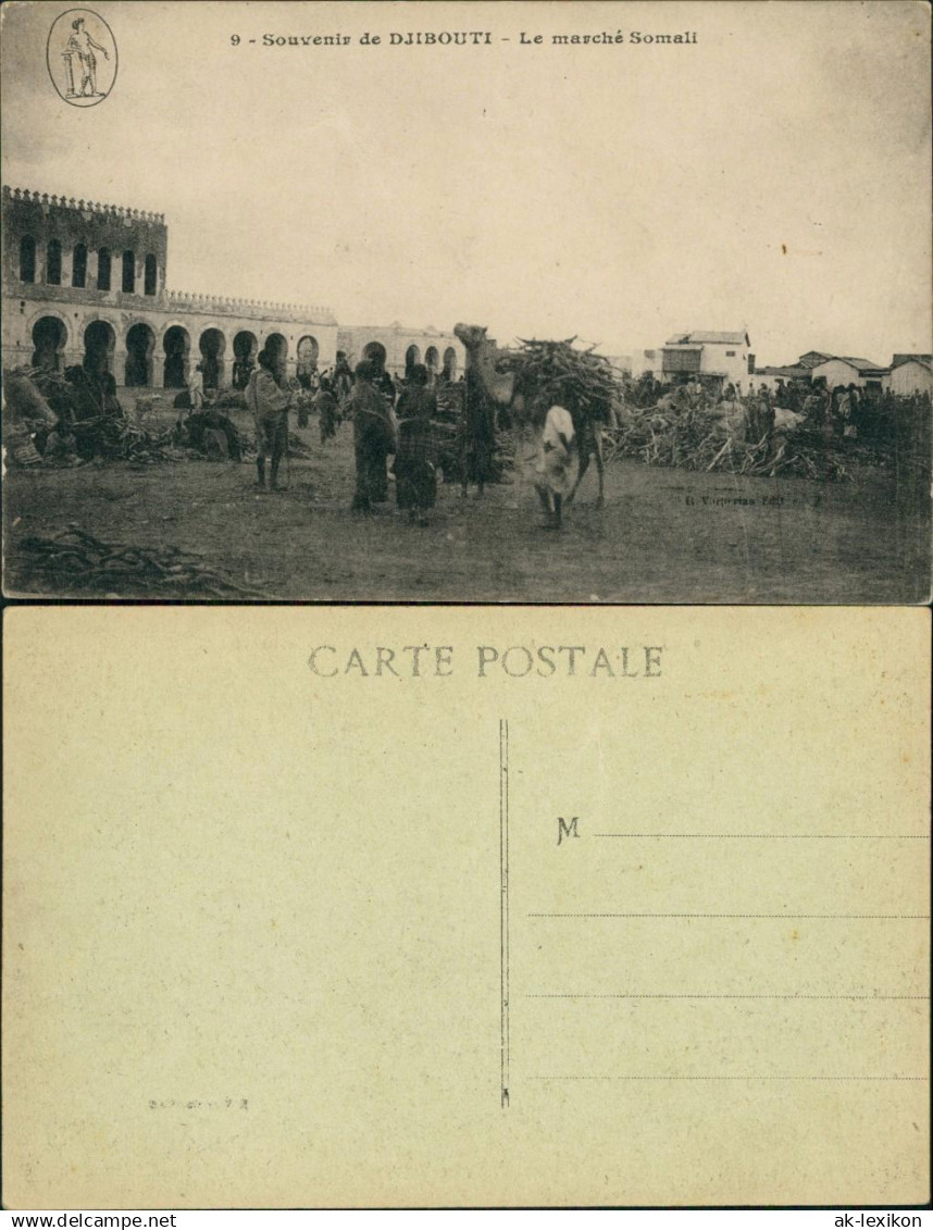 Postcard Dschibuti Djibouti Le marché Somali 1918