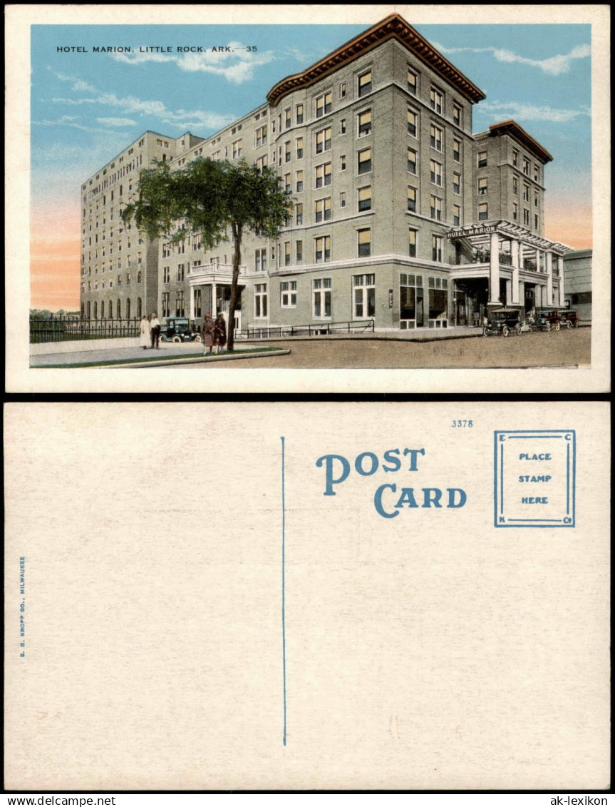 Postcard Little Rock HOTEL MARION, Street View, Ortsansicht USA 1920