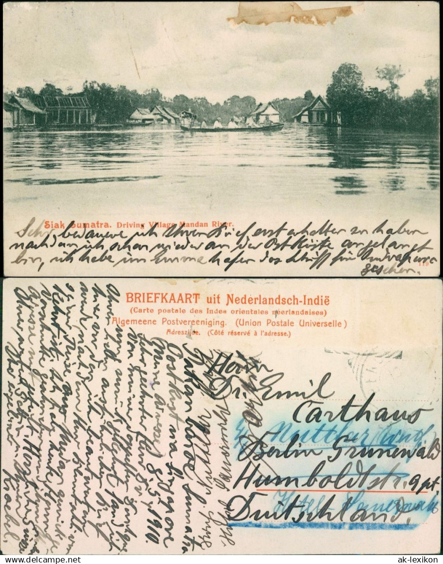 Postcard Mandan (Indonesia) Partie am Dorf 1905