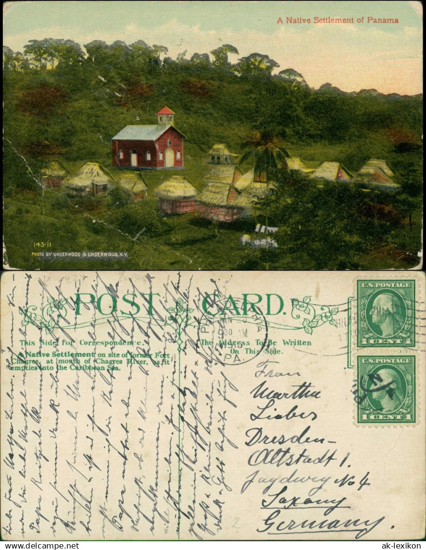 Postcard Panama-Stadt Panamá A native Settlement 1920