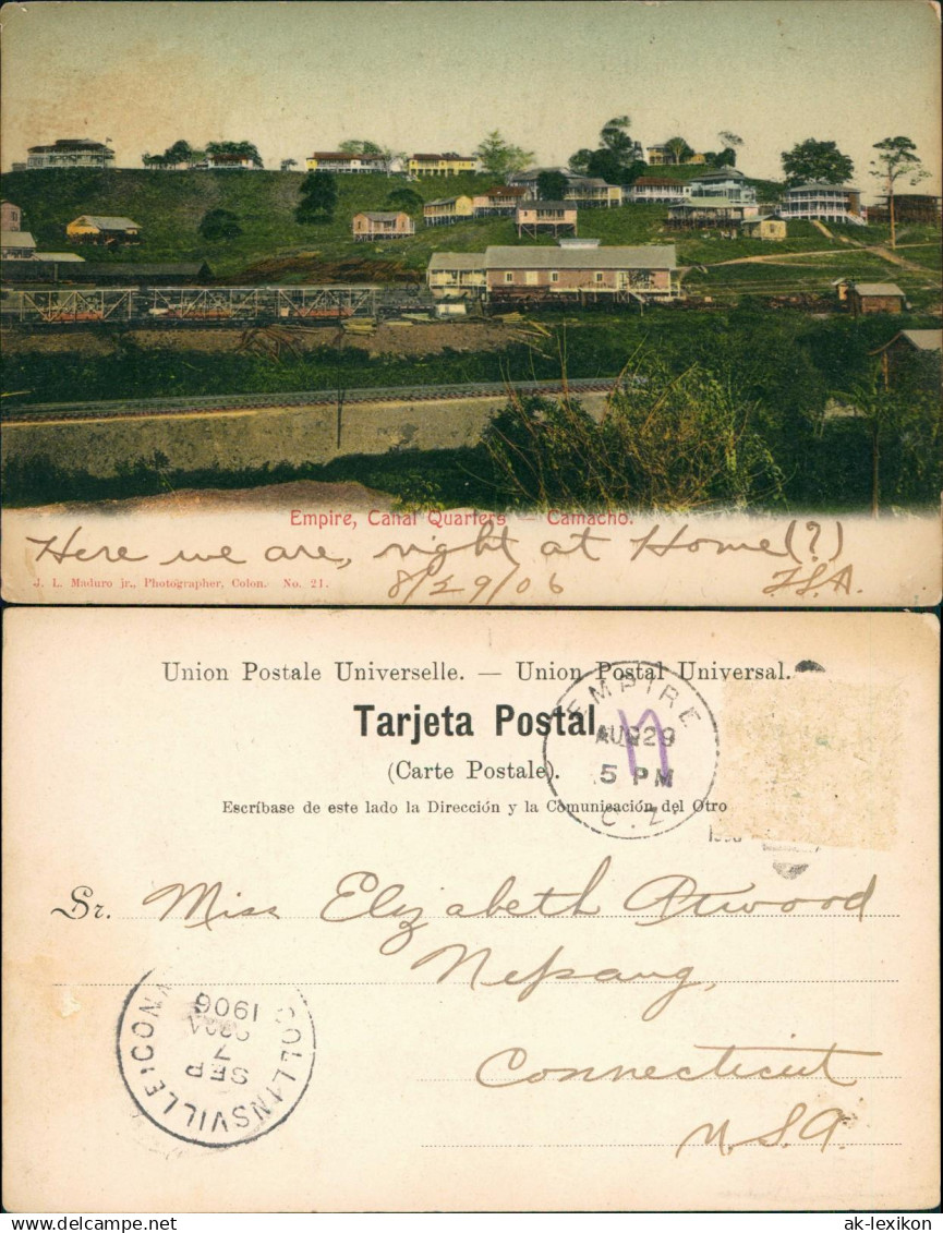 Postcard Panama-Stadt Panamá Empire, Canal Quarters Camacho. 1906