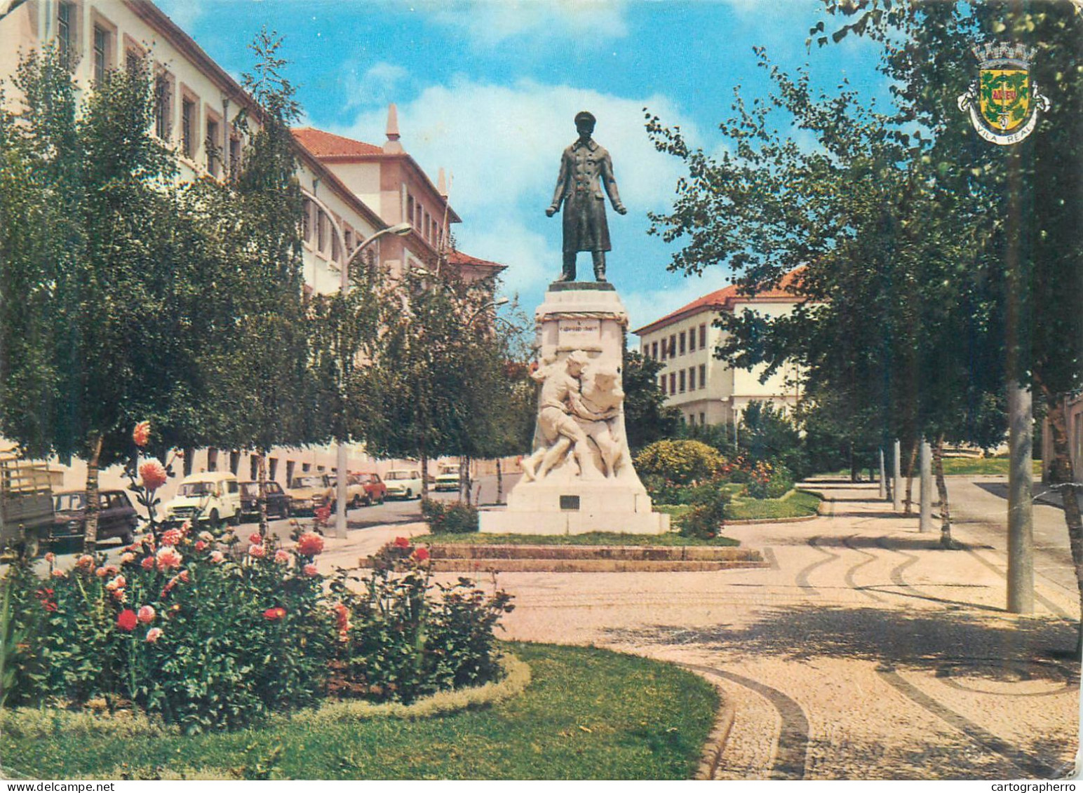 Postcard Portugal Vila Real monumento a Carvalho Araujo