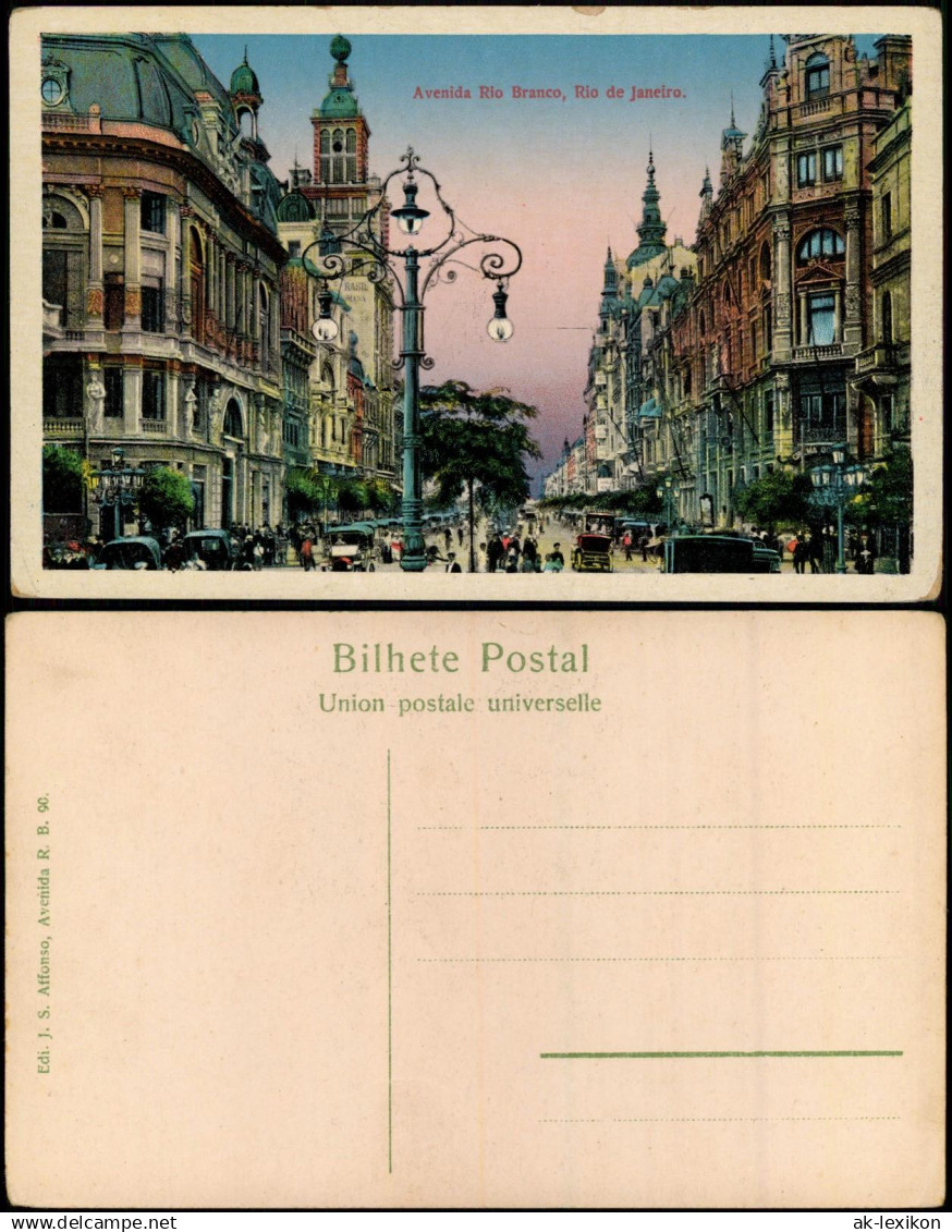 Postcard Rio de Janeiro Avenida Rio Branco 1926