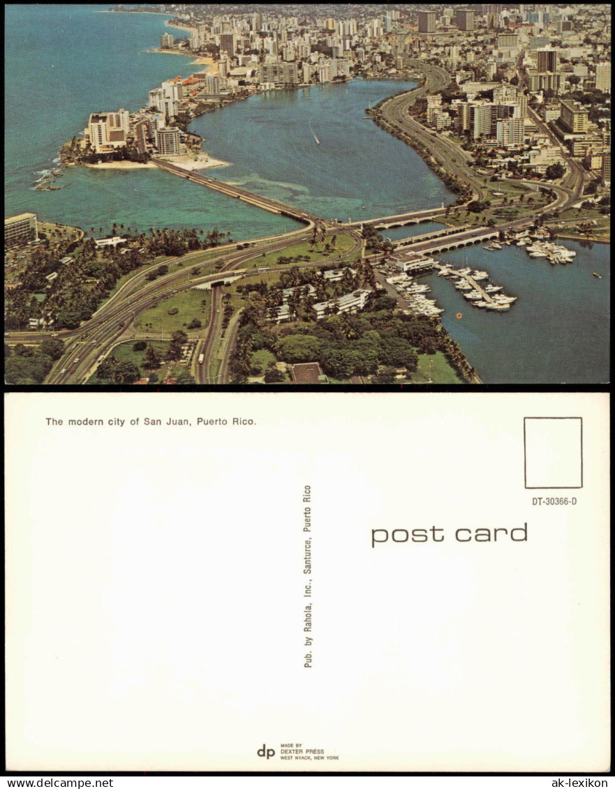 Postcard San Juan Aerial View Luftaufnahme City Panorama View Puerto Rico 1960