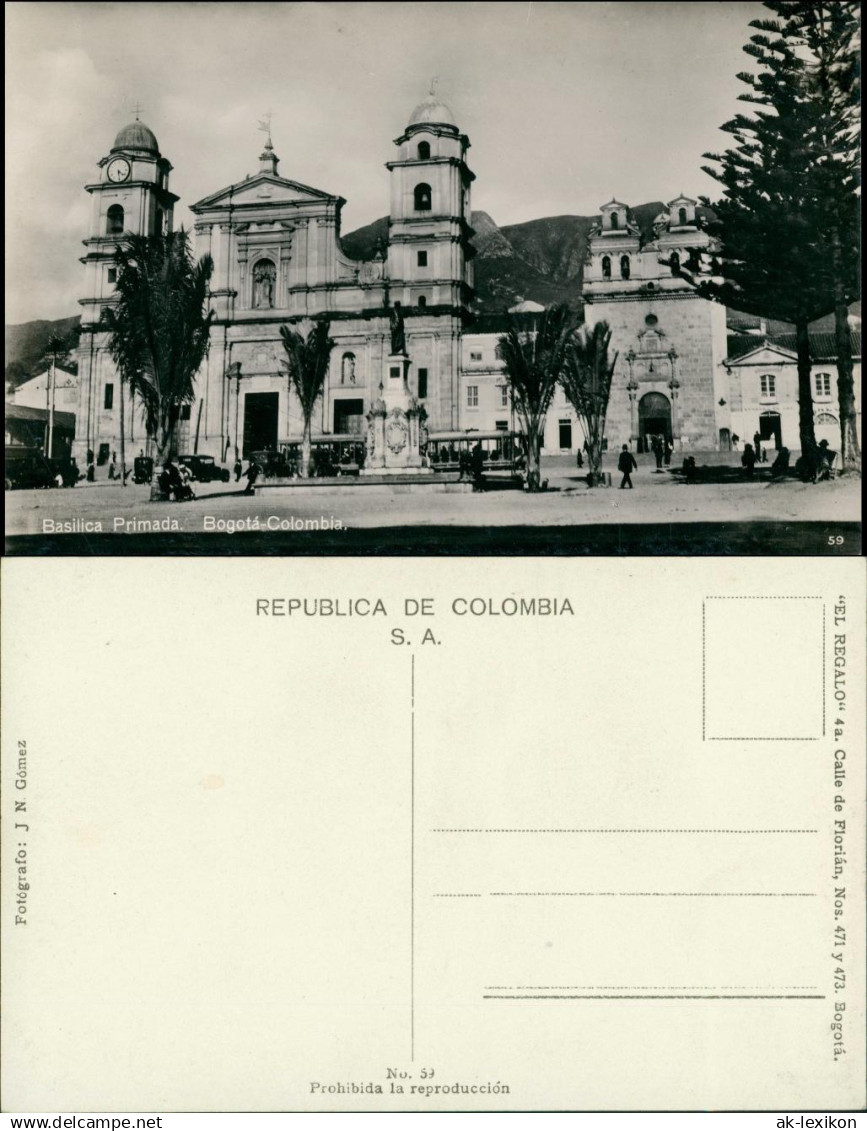 Postcard Santa Fe de Bogotá (D.C.) Basilica Primada - Straße 1928