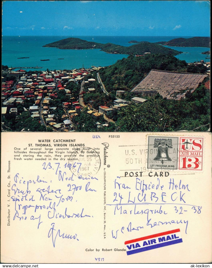 Postcard St. Thomas Sankt Thomas WATER CATCHMENT, VIRGIN ISLANDS 1967