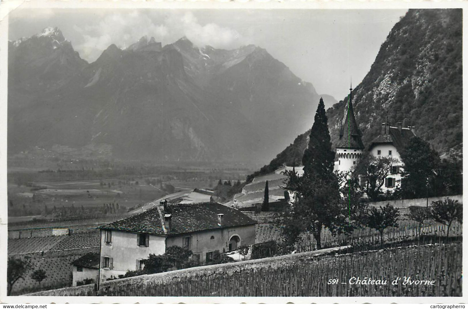 Postcard Switzerland Chateau d' Yvorne