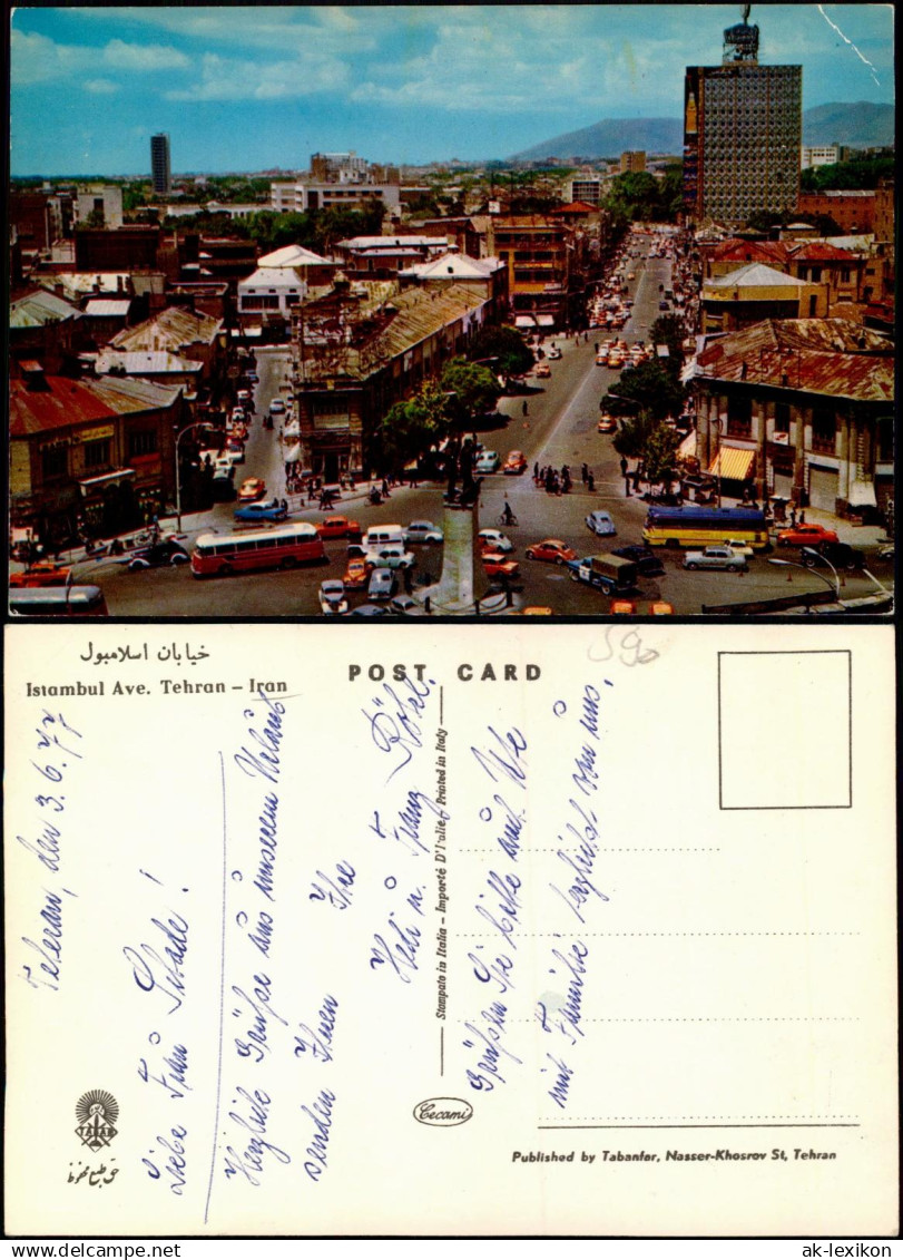 Postcard Teheran Panorama-Ansicht, Istambul Ave, Iran Postcard 1977