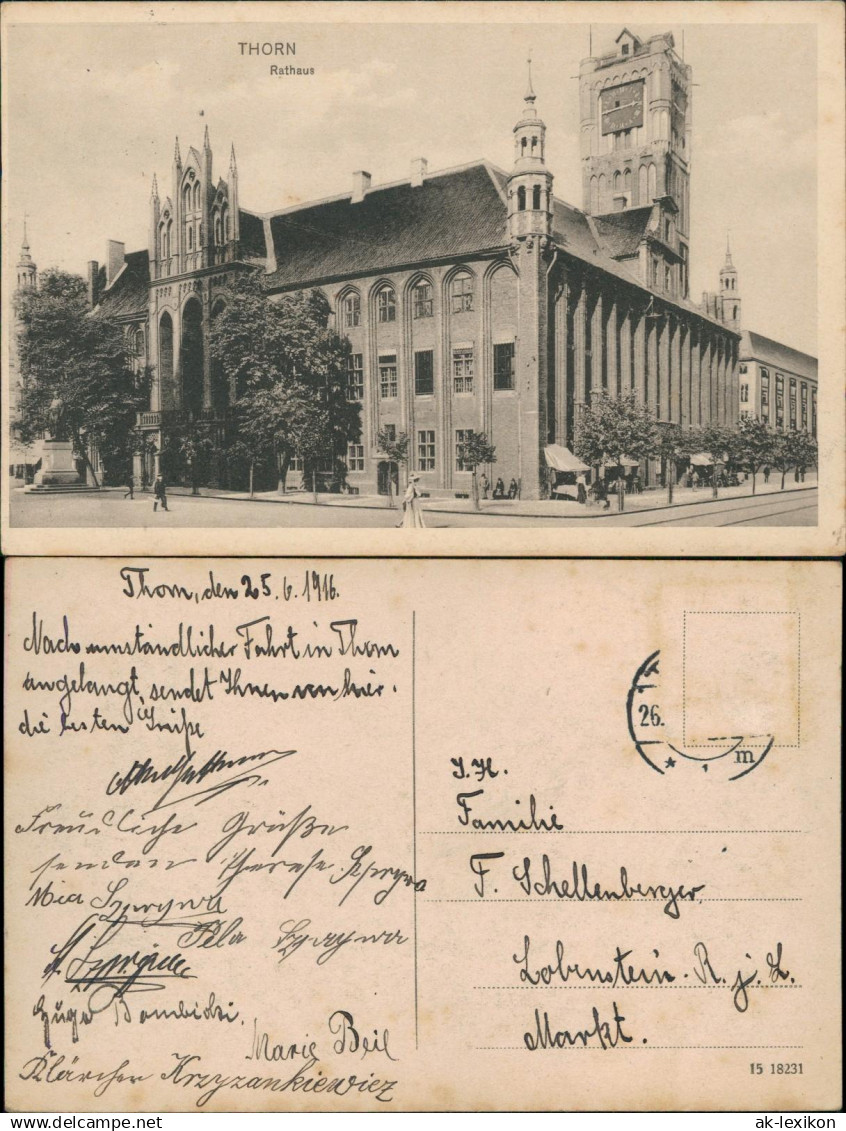 Postcard Thorn (Toruń) THORN Rathaus 1916